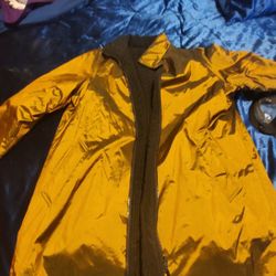 Reversible Warm Coat Jacket Gold Black