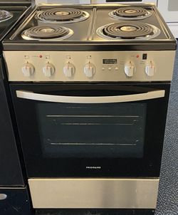 Stainless Steel  Frigidaire 24” Coil Top Electric Stove (2-0191)