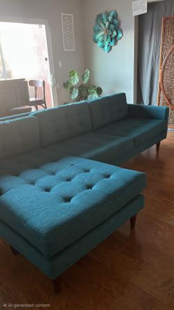 Couch- Bright Beautiful Turquoise.