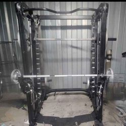 Complete Turn Key Home Gym. Power Rack Combo , Weights, And Cardio Machines., 