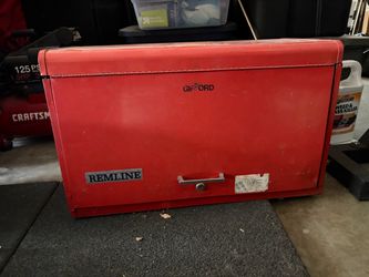 Vintage REMLINE Red Metal Tool Chest / Toolbox 🧰
