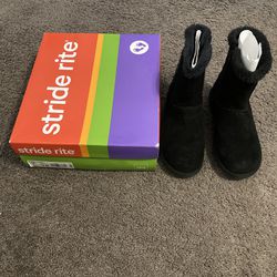 Girl's Black Suede Like Boots by Stride Rite - Size 3M