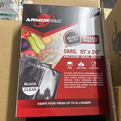 ArmorVac 14x20 Black And Clear Vacuum Seal Bags 100 Pack 