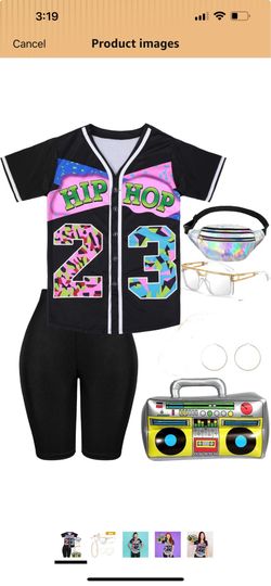 80s 90s Hip Hop 23 Costume size Large  Outfit Jersey Shorts Fanny Pack Glasses