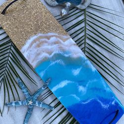 Beautiful Resin Ocean Tray With Gold Flakes 