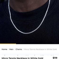 GLD Shop Micro Tennis Necklace in White Gold 