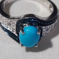 Turquoise Sleeping Beauty Sterling Silver Ring!!!!!