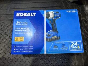 Kobalt 24v Max Brushless 1/2 in Impact Wrench Kit NEW
