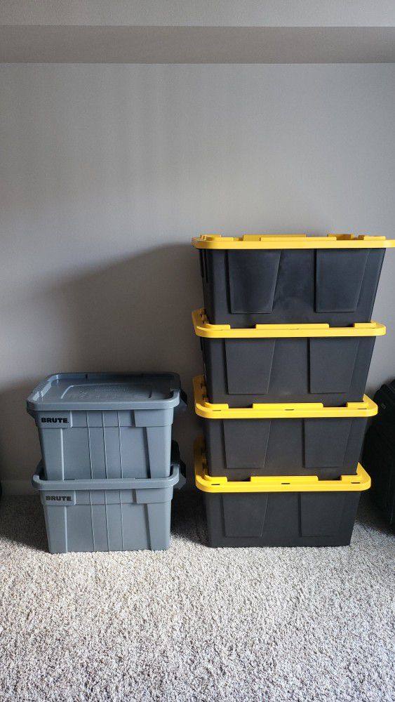 Storage Containers 6 Pieces 27 & 20 Gallon 