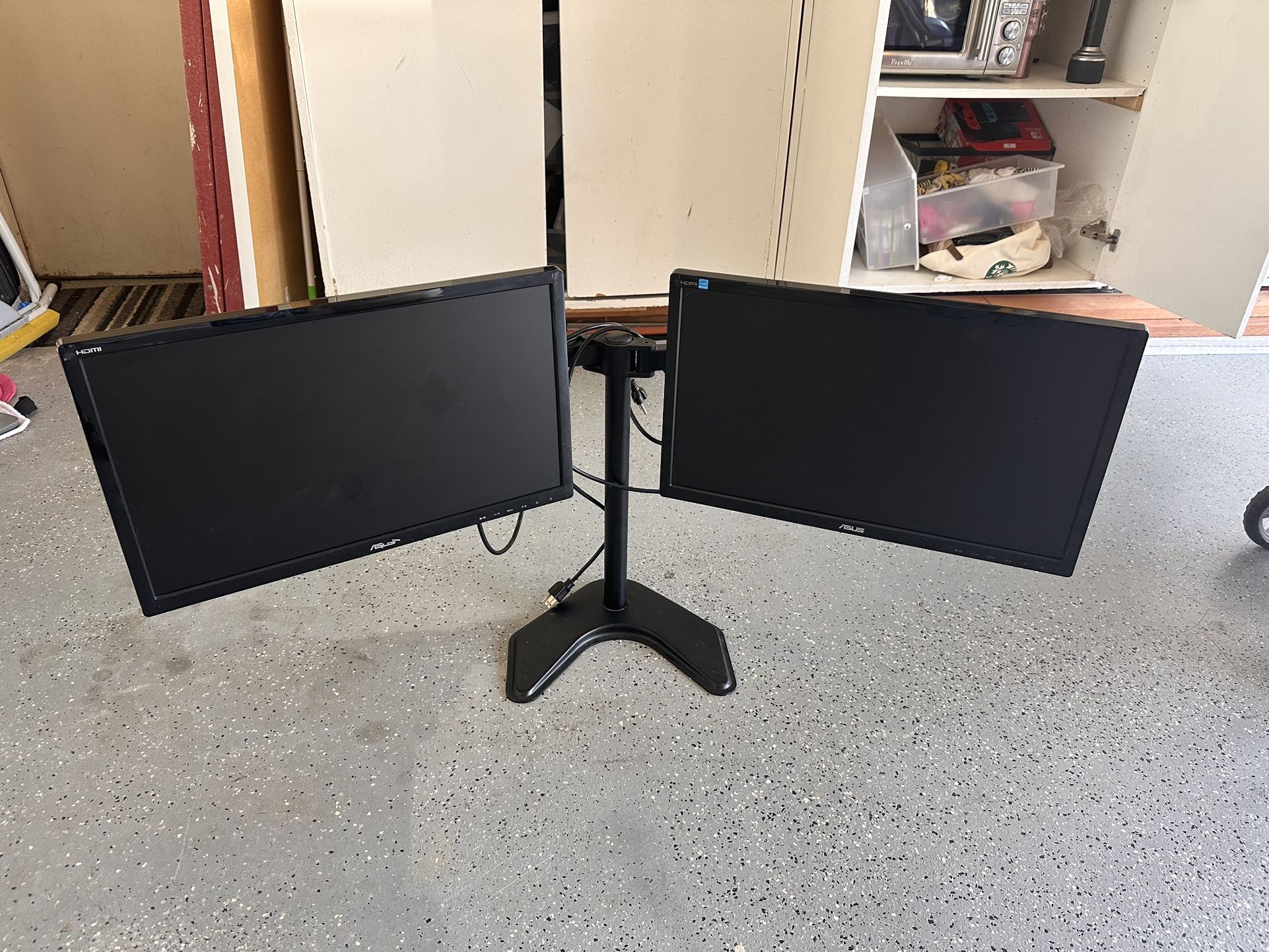 Dual Asus Monitors + Stand
