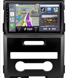 Car Stereo Radio Ford F150, 2009-2012 Wireless CarPlay Android Auto, Bluetooth, GPS, 9 inch QLED Touch Screen Head Units, Wifi, Steering Wheel Control