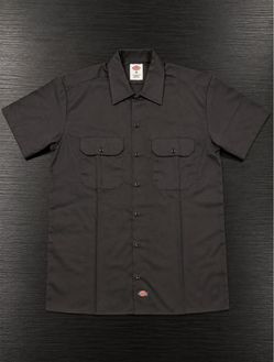 Dickies Black Short Sleeve Work Shirt Size Medium