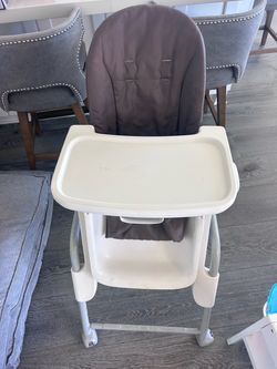 Baby High Chair with Tray and Wheels