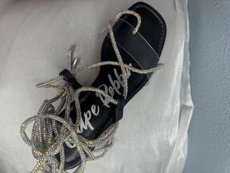 Size 9  Cape Robbin Rhinestone Lace-Up Sandals