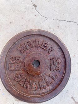 Weider 25 lb (Vintage)Cast Iron Barbell Weight Plate