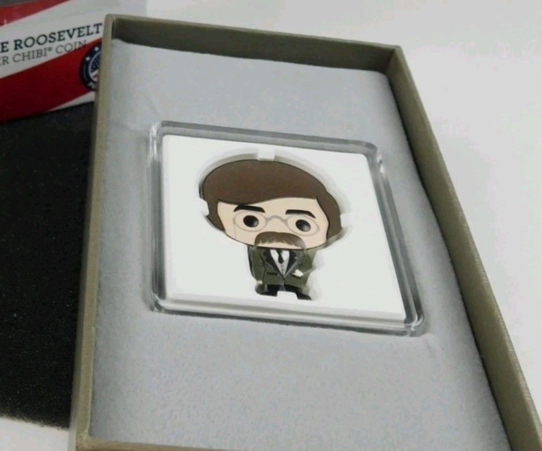 2022 Niue $2 Theodore Roosevelt Chibi 1 Oz Silver 2000 Mintage OGP C2743