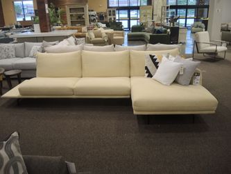 Nicoletti Flash Dance Tea Nicoletti Italian 2 PC Sectional Butter Yellow - Butter Yellow | L-Shaped Couch | Corner Couch