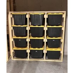 27 Gallon Tote Storage Racks (Custom Made)
