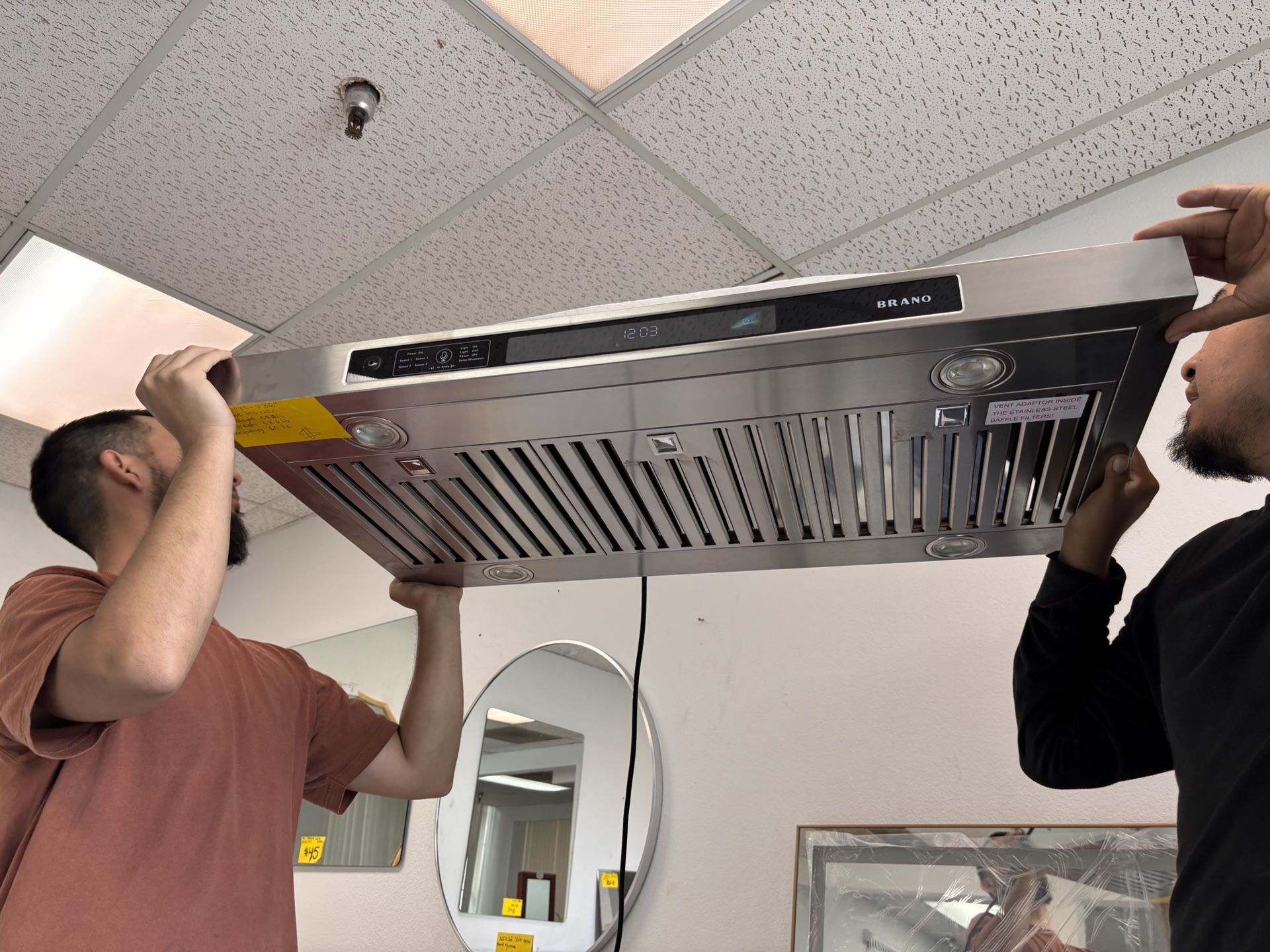 New Brano Voice Control 36” 900 CFM Convertible Insert Range Hood in Stainless Steel w/LED Light