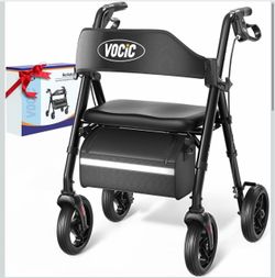 VOCIC Z21 Rollator Walker for Seniors with Seat, 8" All Terrain, 350 LBS