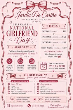 National Girlfriend Day Bouquets Pre-Order Now!