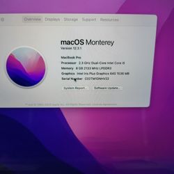 2017 MacBook Pro 13" i5 8gb 128HD