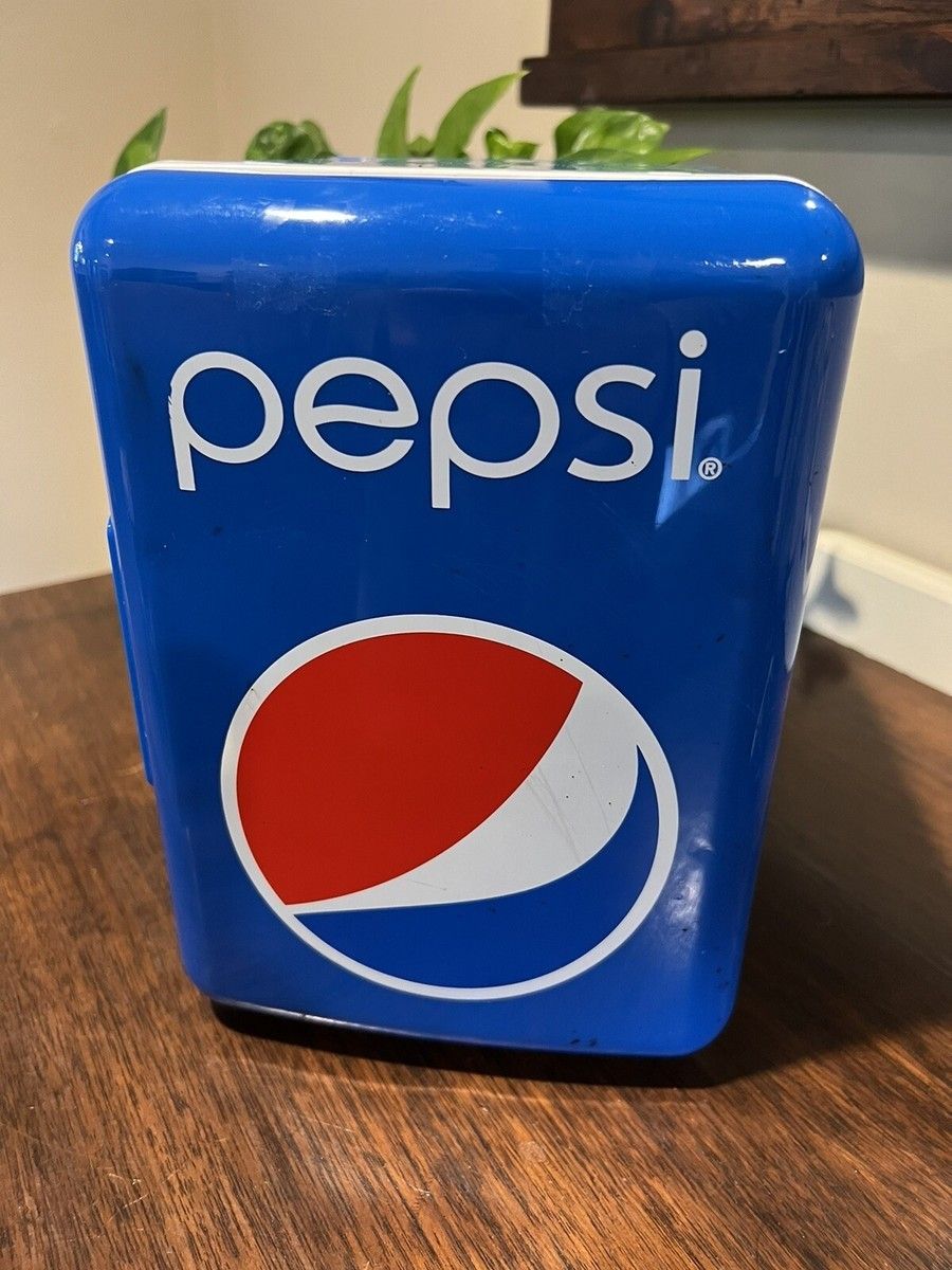 Pepsi Mini Refrigerator 6-Cans Portable Cooler Compact Travel Fridge Blue