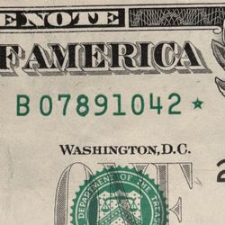 Filled In Star $1 Dollar Replacement Star Note 