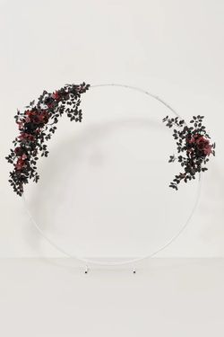 2pc black and burgundy garland decor