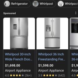 Brand New Whirlpool Frenchdoor Refrigerator 