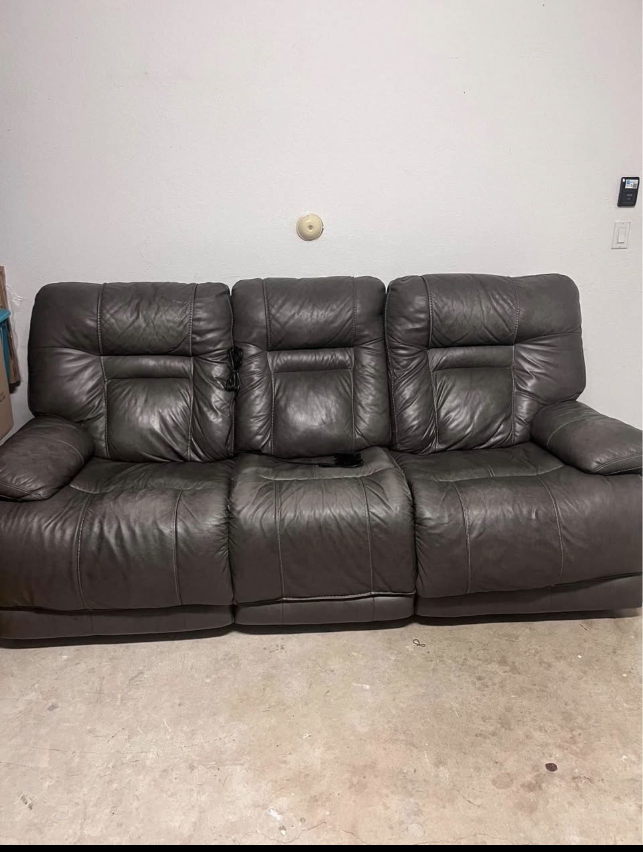 Leather Recliner with charging ports - GREAT condition