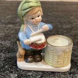 Christmas Luvkins Little Drummer Boy Figurine Candle Holder JASCO 1978 Vintage