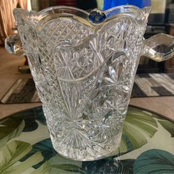 Vintage Bohemian cut-lead-crystal ice bucket