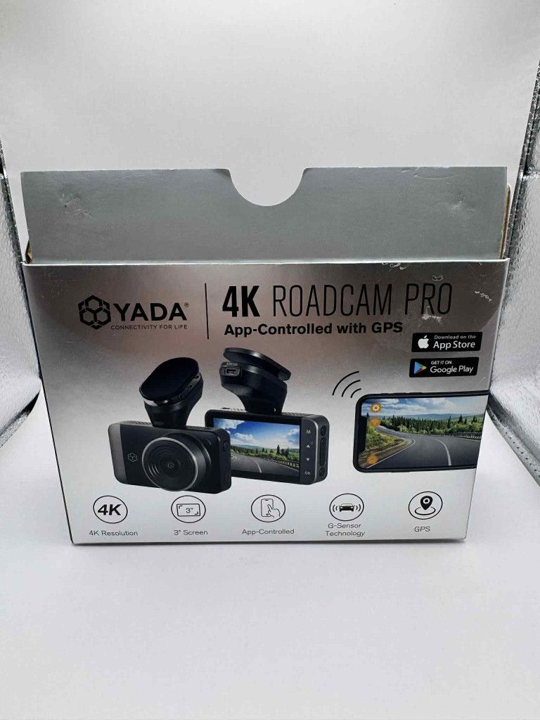 Yada BT58189-6/2 4K Roadcam Pro GPS with App, 150 Degree Wide Angle Lense