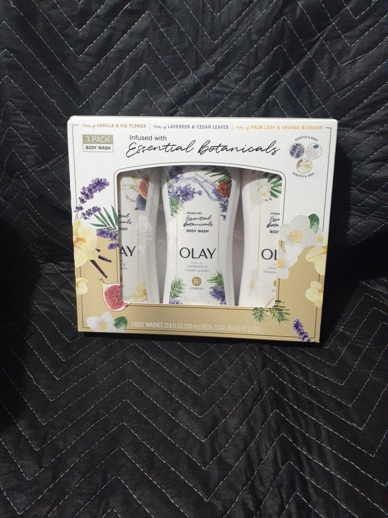 BRAND NEW 3 PACK OLAY BODY WASH INFUSED WITH ESSENTIAL BOTANICALS