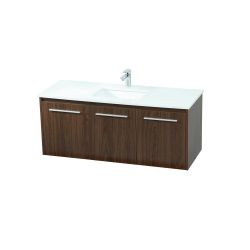 Simply Living 48 in.W x 18 in.D x 19.7 in.H Bath Vanity in Walnut w/ Ivory Engineered Marble Top
