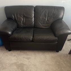 Black Leather Loveseat 