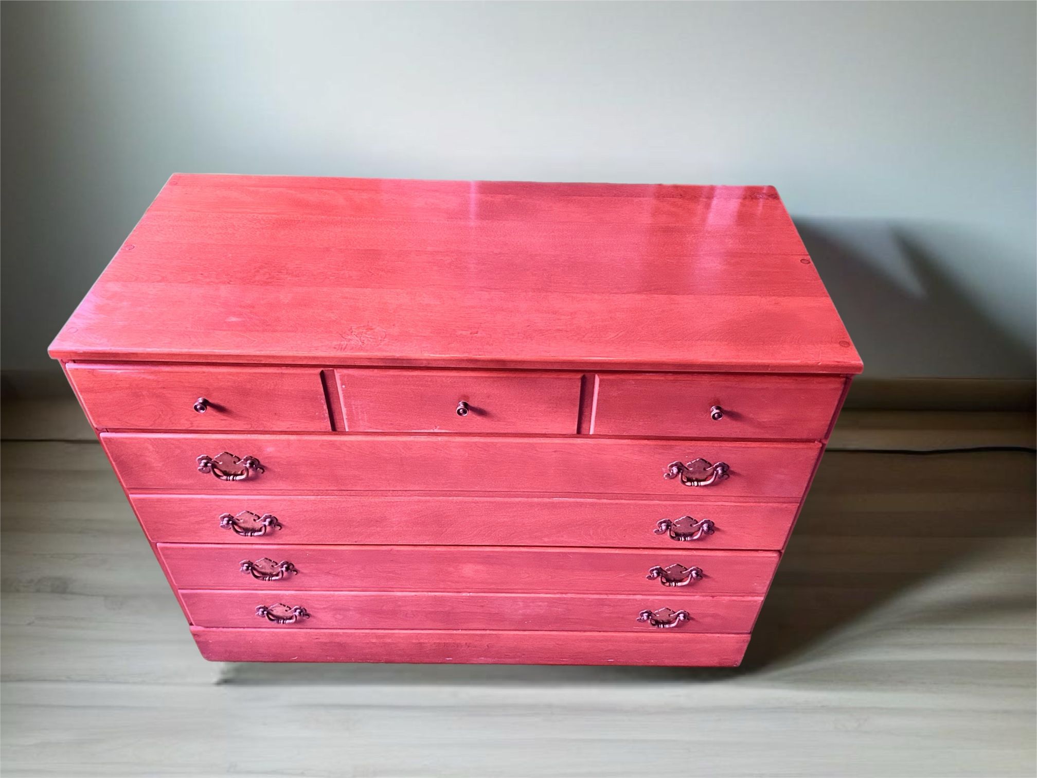 Wooden Dresser With Mirror 