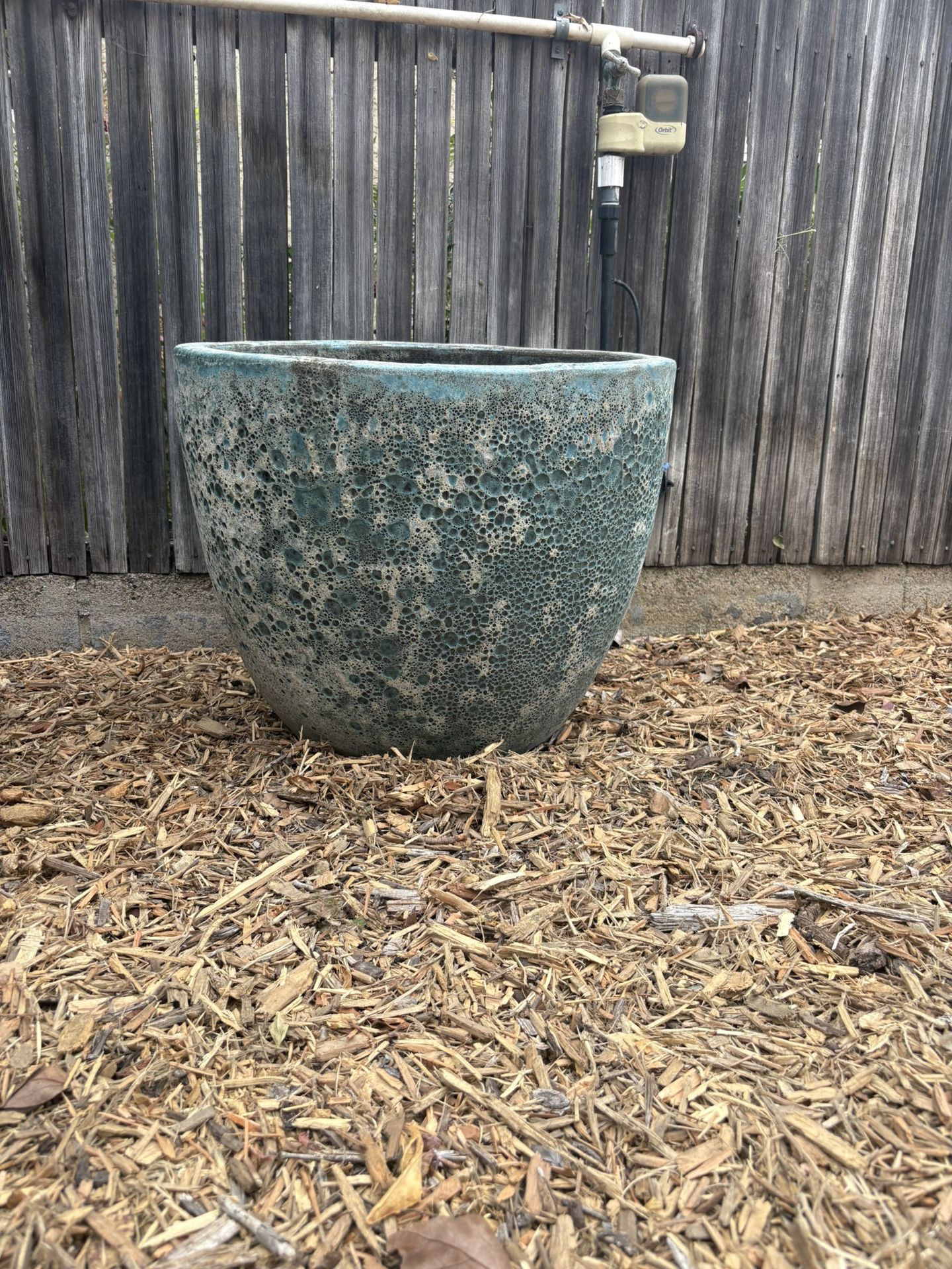 Large blue planter pot
