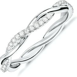 Gold Plated Silver Zirconia Eternity Sign Promise Ring, Gift Idea for her