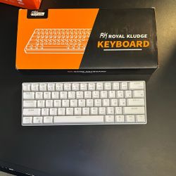 Royal Kludge RK61 Mechanical Keyboard – Brown Switches (White, RGB)