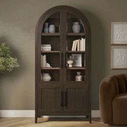 Abbyson Aspen 80 in. Glass Storage Cabinet