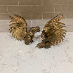 Brass Fighting Cocks