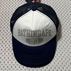 Bape Navy Trucker Hat 100% Authentic