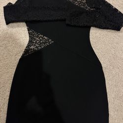BCBG Black With Lace Party Wear Dress 