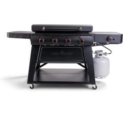 Camp Chef Gridiron Pro- 36" Outdoor Griddle Grill with Side Burner, Flamethrower Ignition & Hinged Lid- Premium 36" Flat Top Grill for Outdoor Cooking