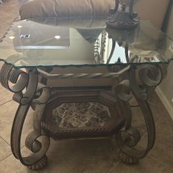 Rustic Metal Table And Lamp Must Sell 