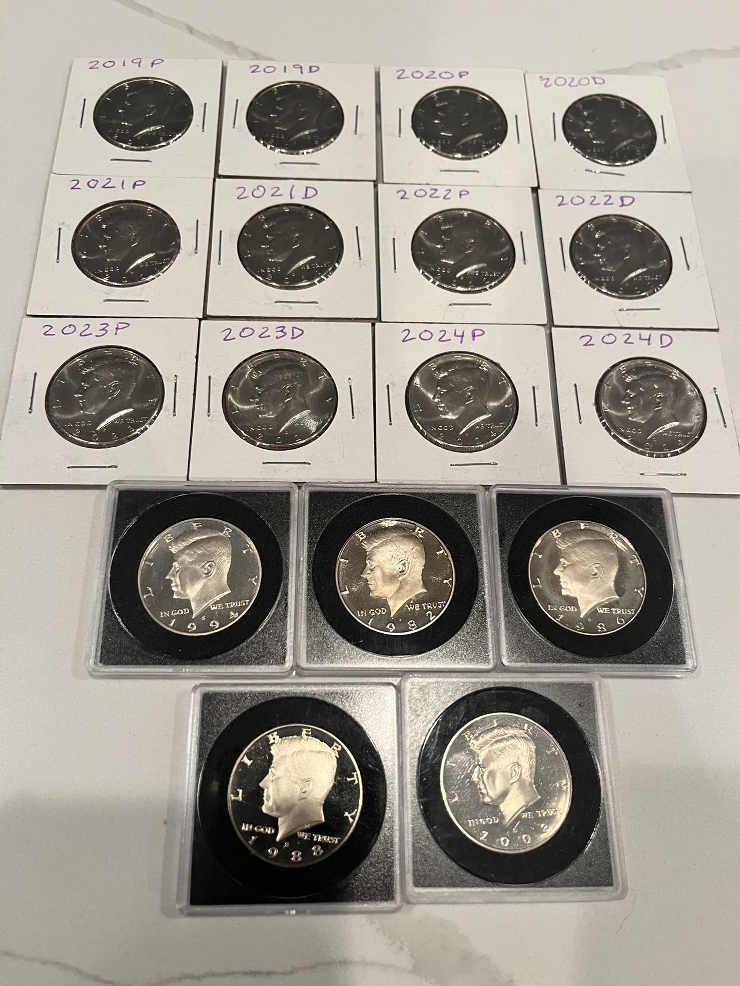 Kennedy Half Lot Of 17 Mint State And Proof-Like Coins