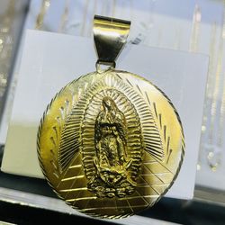 14kt Yellow Gold Virgin De Guadalupe Pendant 44.30 grams 
