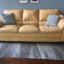 Italian Leather Sofa Set 